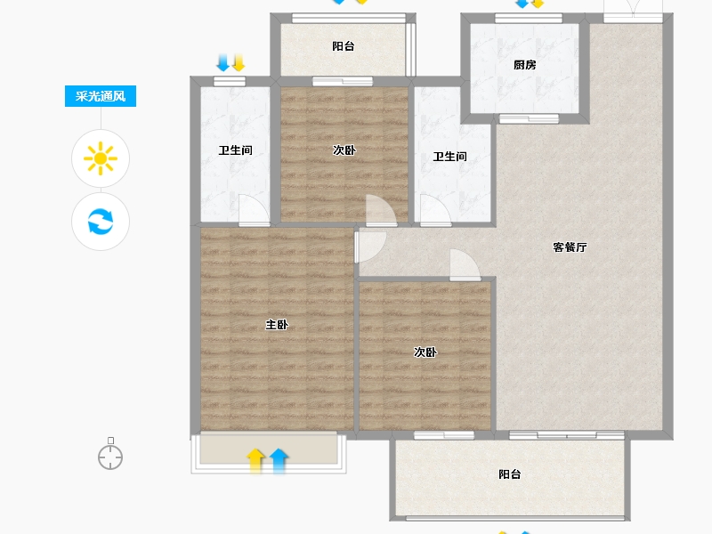 河南省-信阳市-建业中山上院-96.00-户型库-采光通风