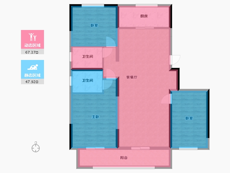 山西省-忻州市-华悦壹号院-111.36-户型库-动静分区