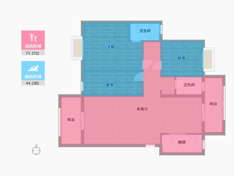 湖南省-怀化市-金时花园-二期-104.00-户型库-动静分区