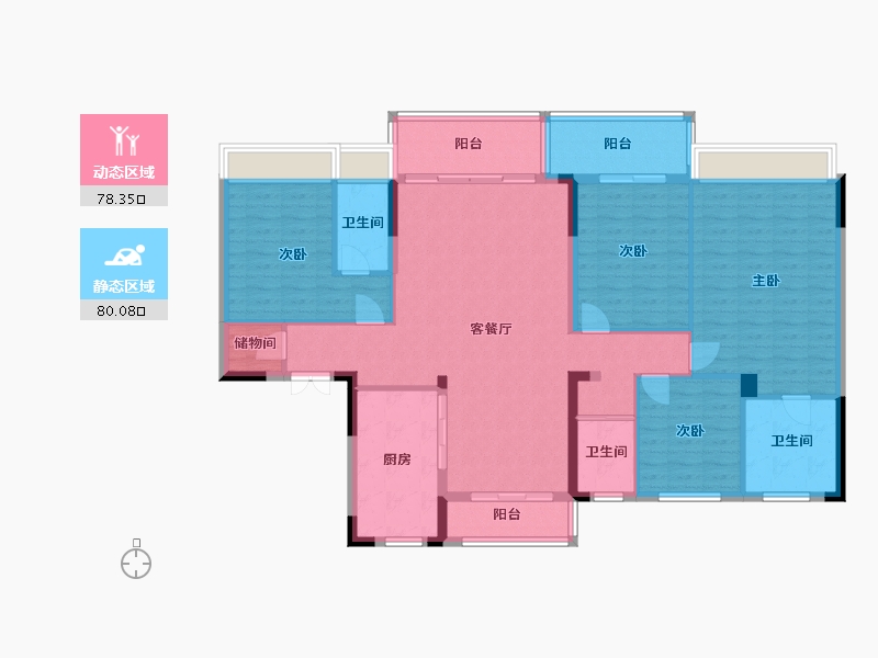 安徽省-池州市-碧桂园·湖光悦城-144.00-户型库-动静分区