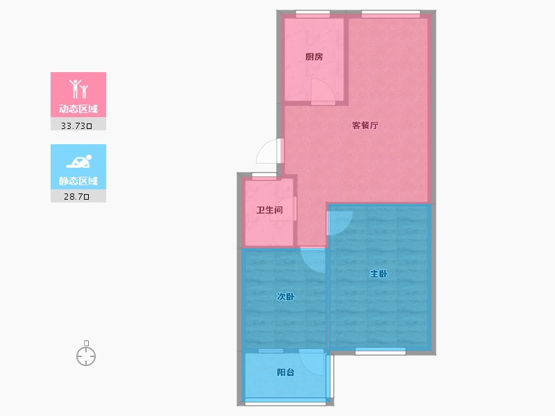 浙江省-杭州市-清泰小区-54.47-户型库-动静分区