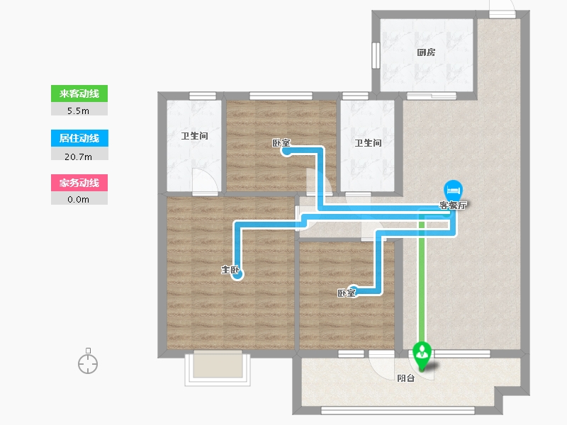 山东省-烟台市-凤凰铭著-96.00-户型库-动静线