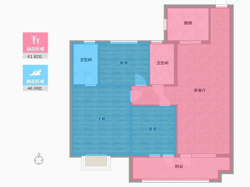 山东省-烟台市-凤凰铭著-96.00-户型库-动静分区