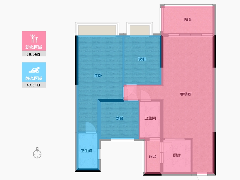 重庆-重庆市-黔江碧桂园-92.00-户型库-动静分区