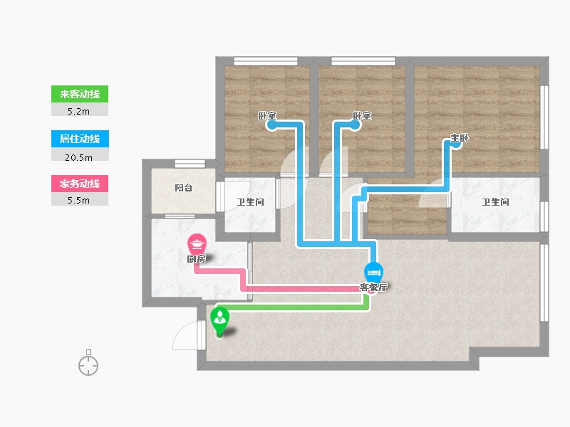 贵州省-贵阳市-学府江来-72.00-户型库-动静线