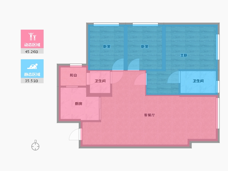 贵州省-贵阳市-学府江来-72.00-户型库-动静分区