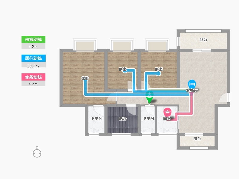 广东省-佛山市-江滨香格里-87.27-户型库-动静线