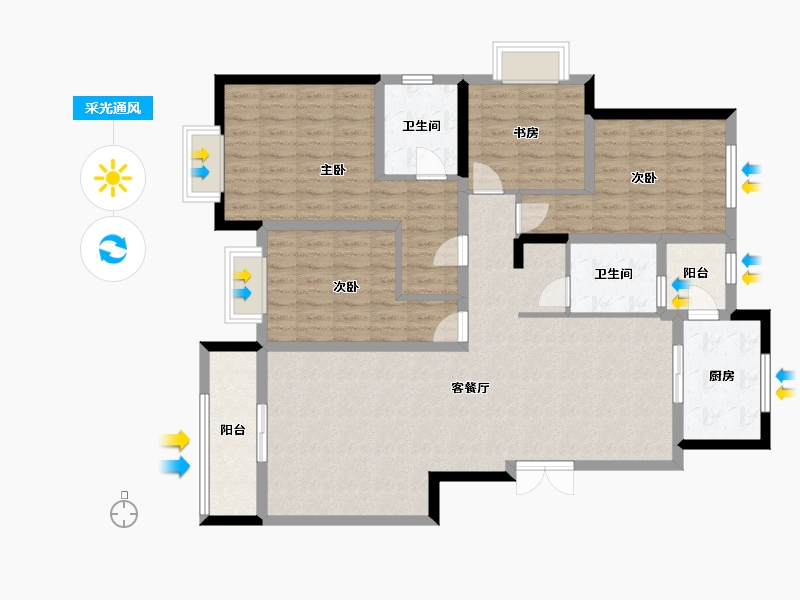 河南省-新乡市-西西里传说-119.00-户型库-采光通风