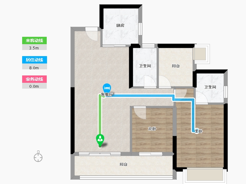 湖南省-长沙市-长沙北中心保利时代-78.40-户型库-动静线