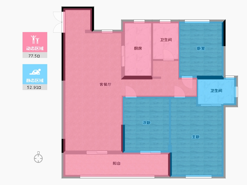 湖北省-十堰市-四方新城云台-92.00-户型库-动静分区