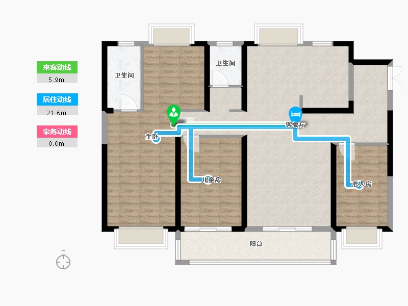 湖北省-武汉市-中建铂公馆-131.20-户型库-动静线