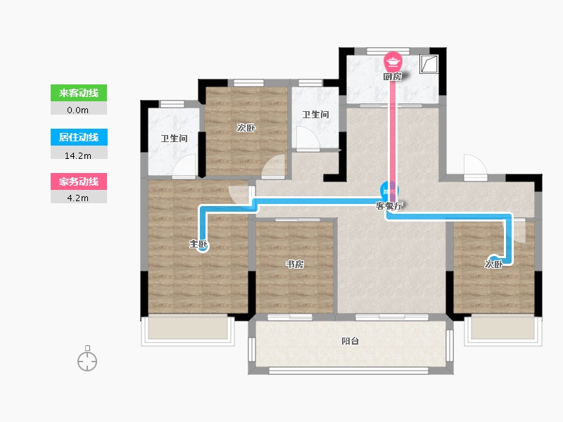 江苏省-无锡市-时光氿樾-104.00-户型库-动静线