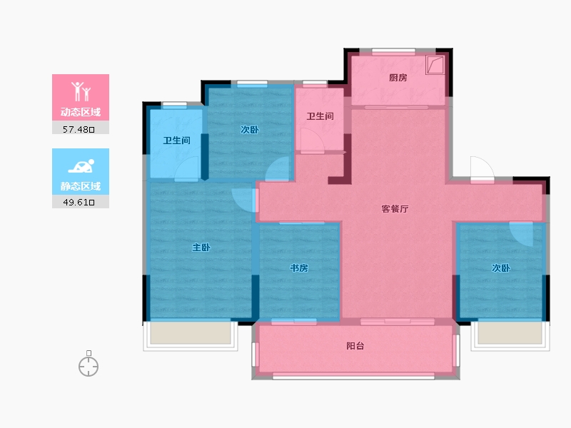 江苏省-无锡市-时光氿樾-104.00-户型库-动静分区