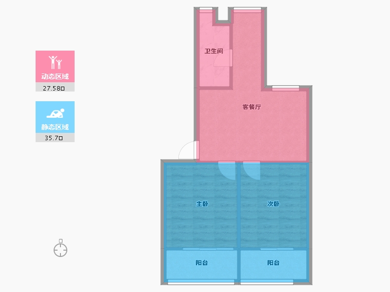 湖南省-长沙市-长钢社区-57.56-户型库-动静分区