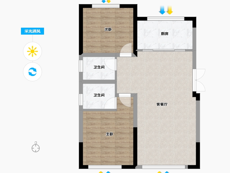 内蒙古自治区-赤峰市-嘉禾新城-78.93-户型库-采光通风