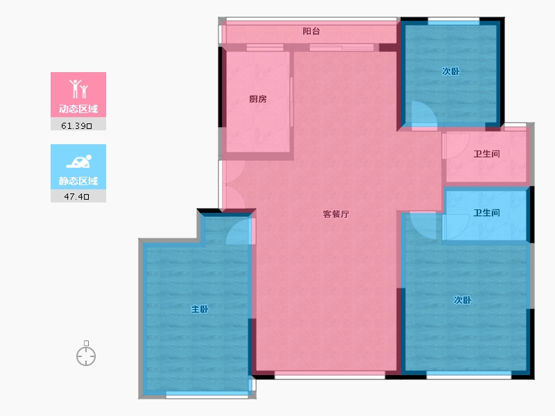 内蒙古自治区-赤峰市-嘉禾新城-102.63-户型库-动静分区