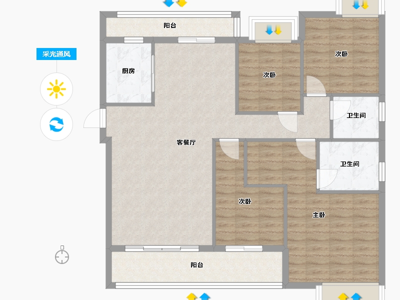 福建省-三明市-名儒御景-115.14-户型库-采光通风