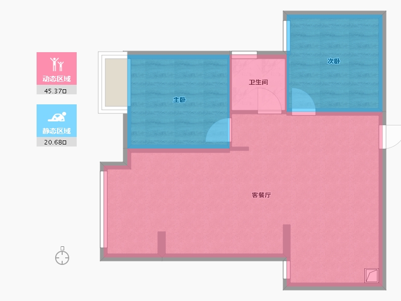 福建省-厦门市-朗玥公馆-60.00-户型库-动静分区