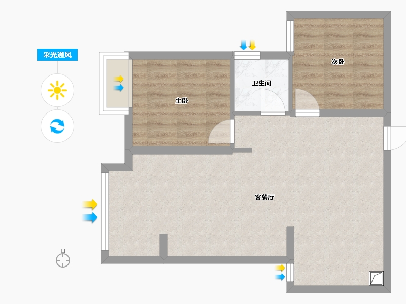 福建省-厦门市-朗玥公馆-60.00-户型库-采光通风