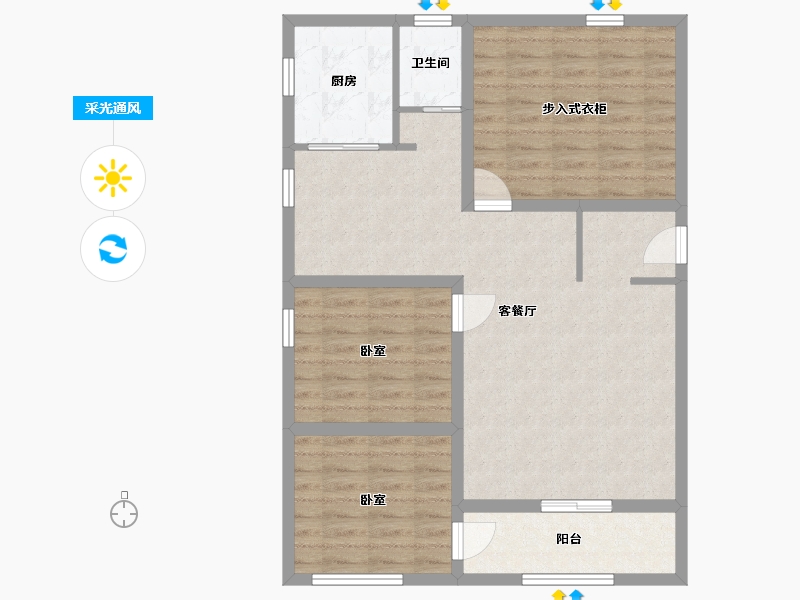 广东省-广州市-云苑新村-102.40-户型库-采光通风