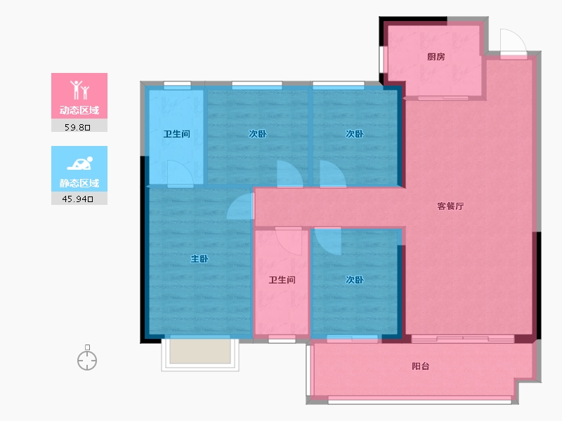 福建省-泉州市-源昌银河新城-100.51-户型库-动静分区