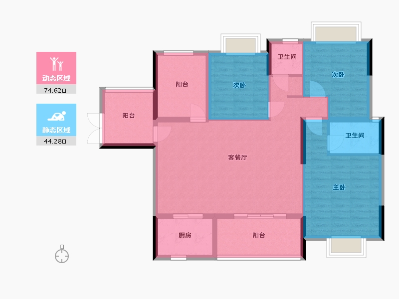 广西壮族自治区-贵港市-香格里拉-107.17-户型库-动静分区