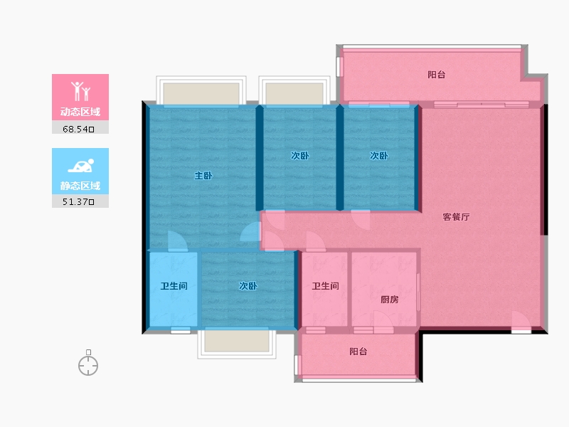 广东省-中山市-锦绣国际花城-108.00-户型库-动静分区