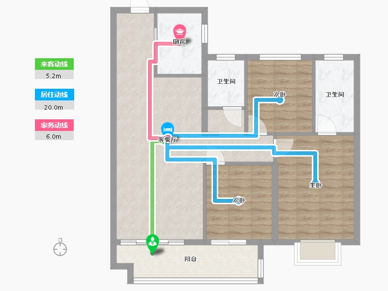 福建省-泉州市-源昌雅乐居-92.30-户型库-动静线