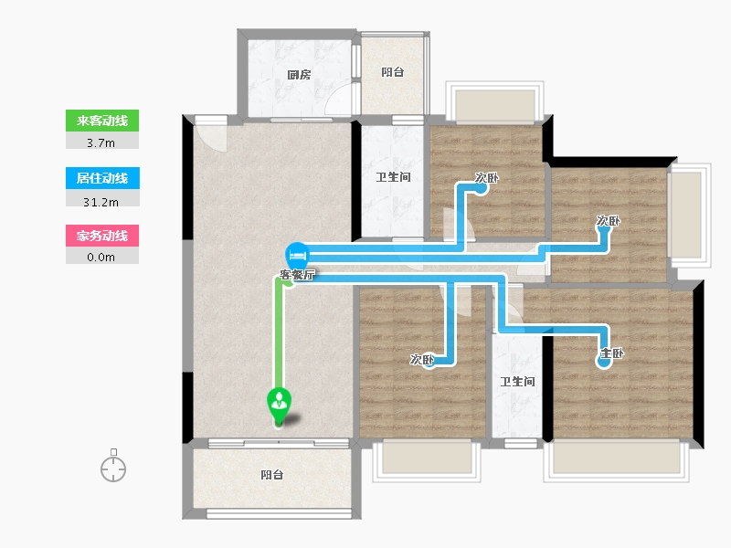 广东省-清远市-震海名居-102.00-户型库-动静线