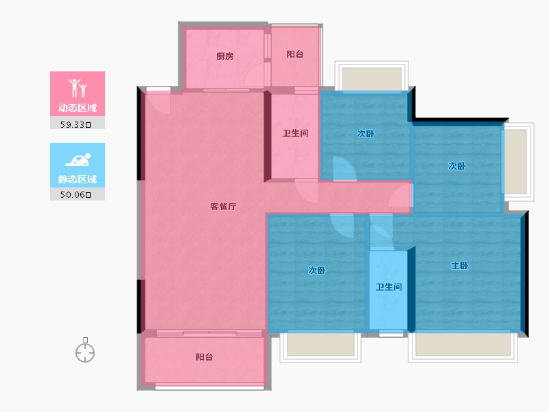 广东省-清远市-震海名居-102.00-户型库-动静分区