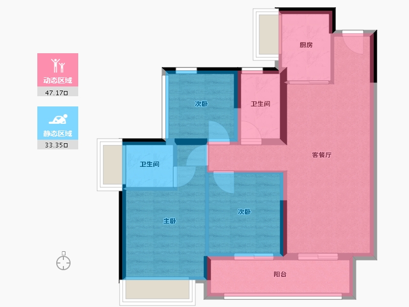 广东省-清远市-江湾花园-76.00-户型库-动静分区