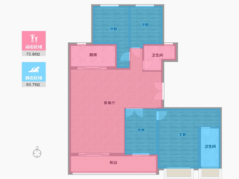 陕西省-渭南市-万科锦宸二期-132.00-户型库-动静分区