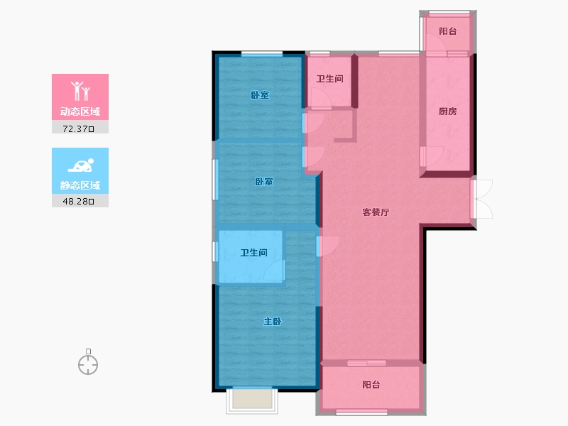 河南省-新乡市-正商金域世家-二期-108.00-户型库-动静分区