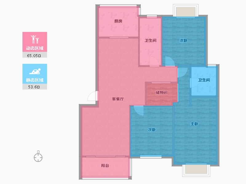 上海-上海市-茸联苑-105.38-户型库-动静分区