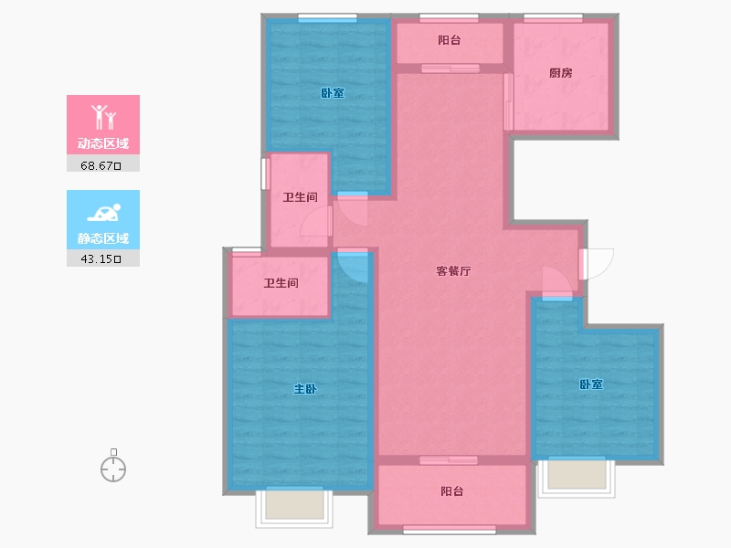 河南省-驻马店市-上蔡建业公园里-108.00-户型库-动静分区