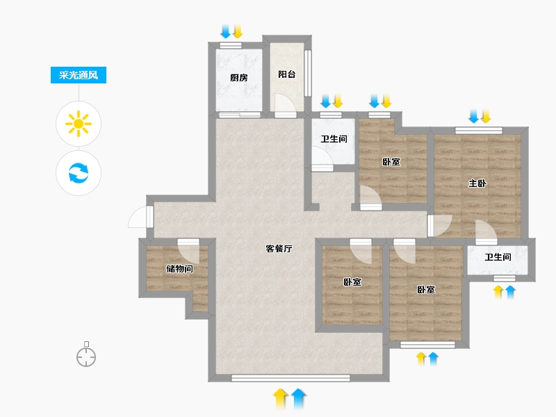 湖南省-衡阳市-祁东奥园广场-96.00-户型库-采光通风