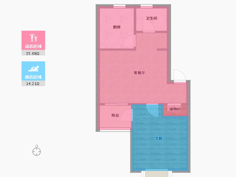 上海-上海市-海霞佳苑-45.27-户型库-动静分区