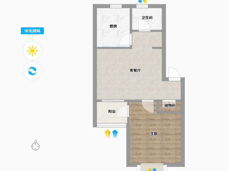 上海-上海市-海霞佳苑-45.27-户型库-采光通风