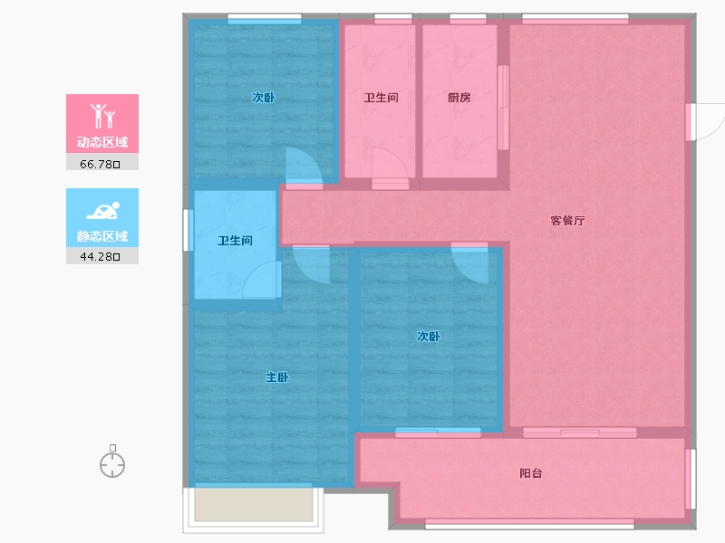 山东省-德州市-名门雅苑-98.55-户型库-动静分区