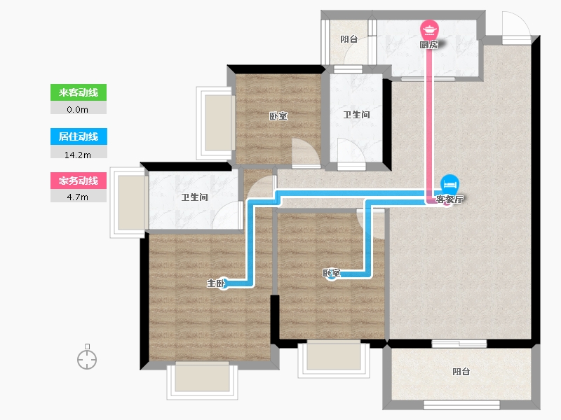 广东省-清远市-天荷1号-83.40-户型库-动静线