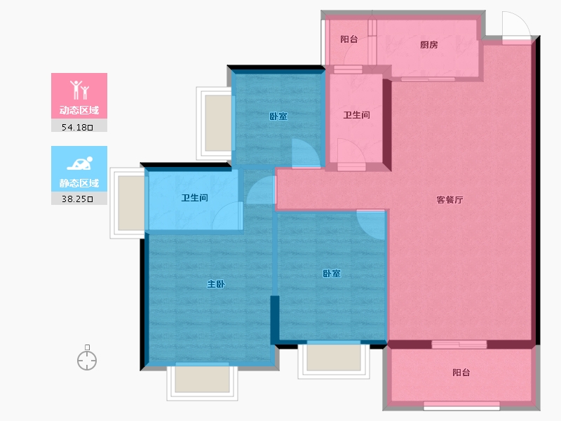 广东省-清远市-天荷1号-83.40-户型库-动静分区