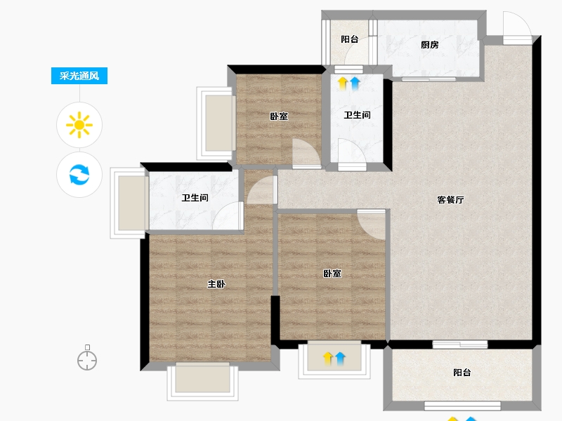 广东省-清远市-天荷1号-83.40-户型库-采光通风