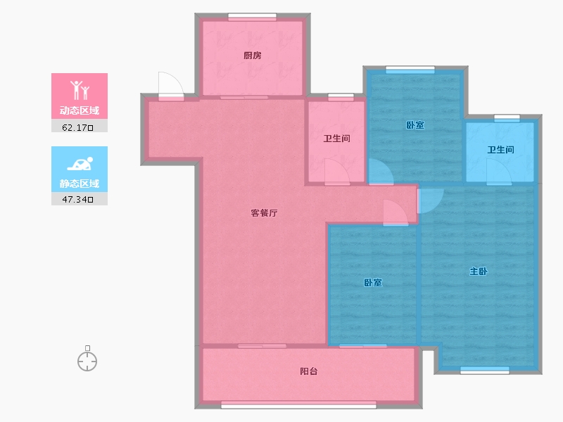 江苏省-盐城市-吾悦和府北区-102.40-户型库-动静分区