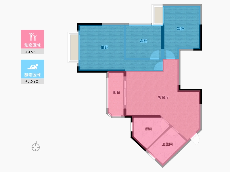 河南省-洛阳市-御景西湖-85.62-户型库-动静分区