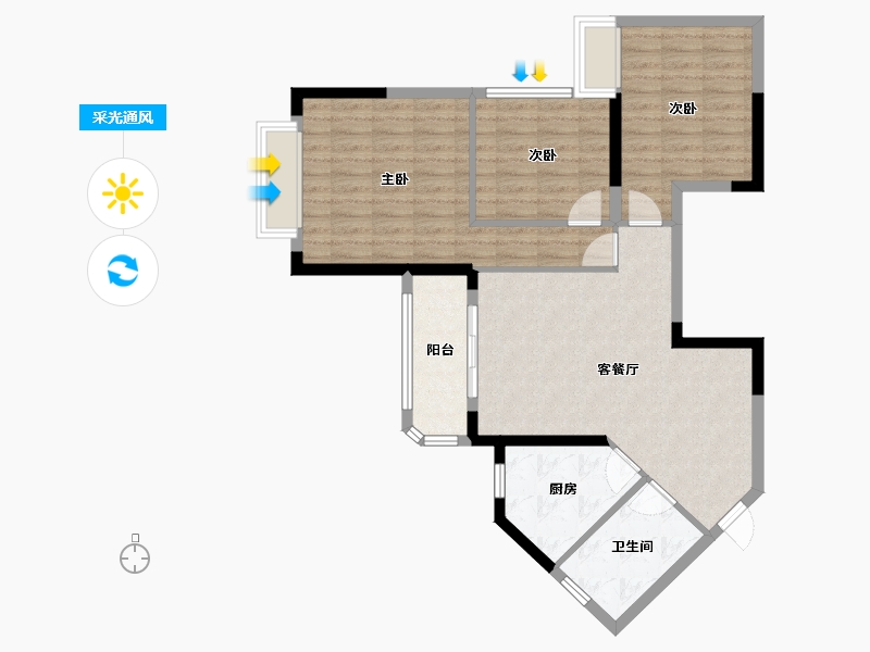 河南省-洛阳市-御景西湖-85.62-户型库-采光通风