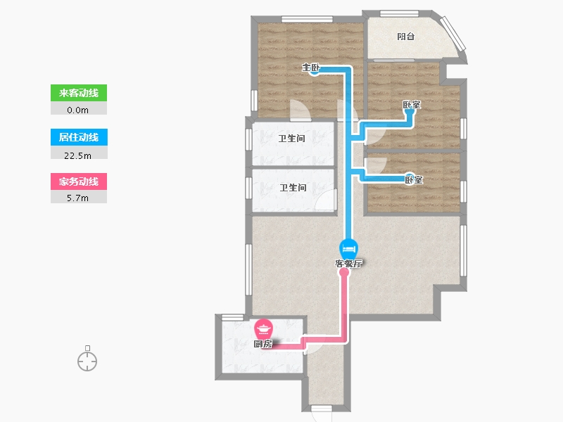 广东省-广州市-百事佳花园万景楼-93.00-户型库-动静线