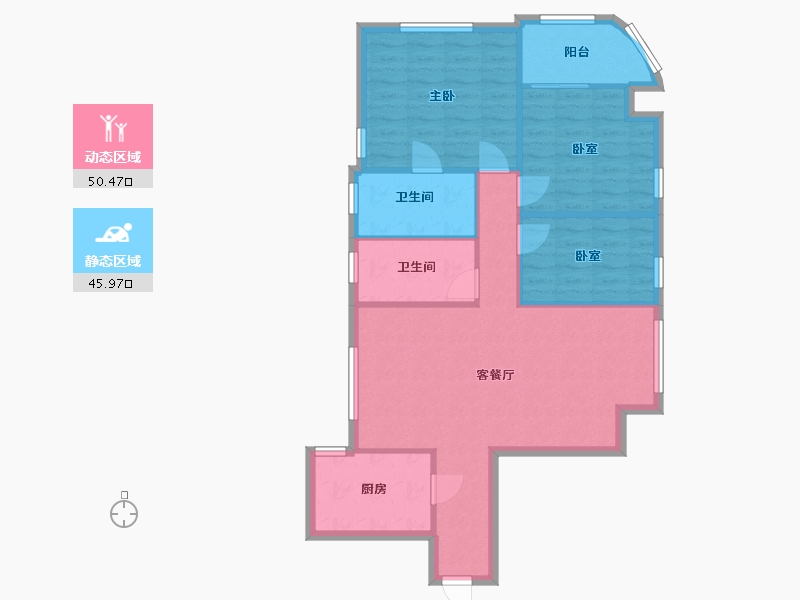 广东省-广州市-百事佳花园万景楼-93.00-户型库-动静分区