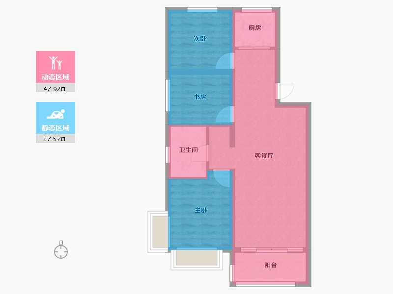 山西省-晋中市-当代上品府-90.40-户型库-动静分区