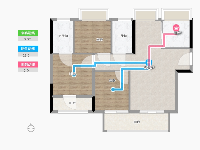 福建省-宁德市-云玺-86.00-户型库-动静线