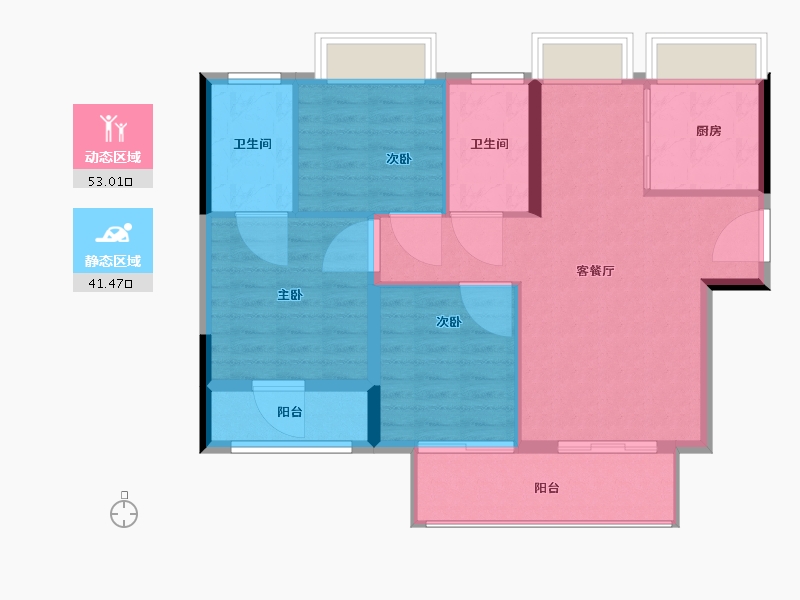 福建省-宁德市-云玺-86.00-户型库-动静分区